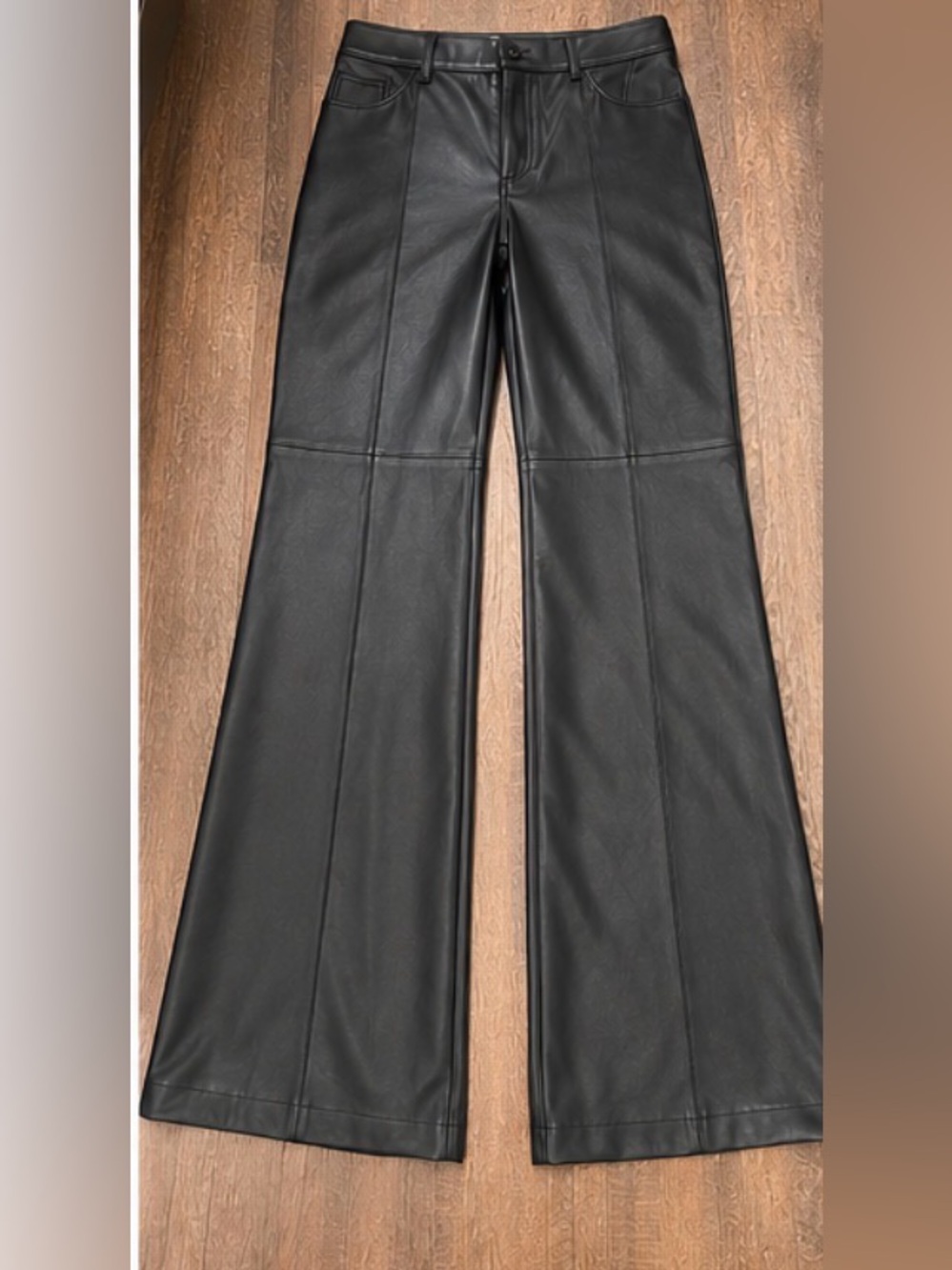 MANGO Vegan Leather Wide Leg Pants